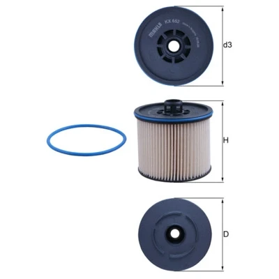 Abbildung von MAHLE ORIGINAL KX 652D Kraftstofffilter Filtereinsatz TOYOTA: Proace II Verso, OPEL: Vivaro C Kastenwagen