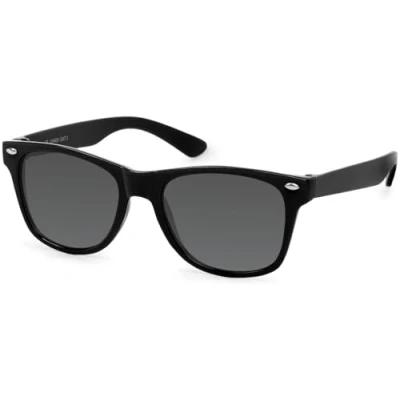 Abbildung von styleBREAKER Kinder Nerd Sonnenbrille mit Kunststoff Rahmen und Polycarbonat Gläsern, klassisches Retro Design 09020056, Farbe:Gestell Schwarz/Glas Grau Volltönung