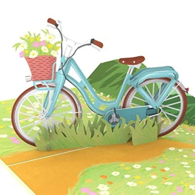 Abbildung von papercrush® Pop Up Karte Fahrrad mit Blumen 3D Geburtstagskarte für Frau, Mädchen &amp; Freundin, Glückwunschkarte zum Muttertag, Gutschein Fahrradtour, Geldgeschenk neues zu Ostern