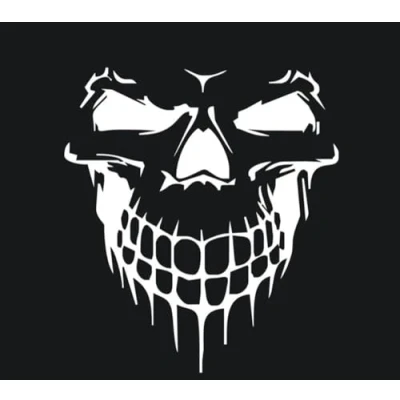 Abbildung von EROSPA® Aufkleber/Sticker KFZ Auto Motorrad Skelett Knochen Schädel Kopf Car Sticker (Silber)