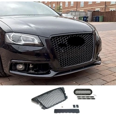 Abbildung von Kompatibel mit A3 8P Kühlergrill Wabengrill Front Grill Emblemhalter ohne PDC 08 13