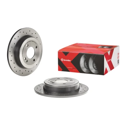 Abbildung von BREMBO XTRA LINE 08.C172.1X Bremsscheibe 262 10 4 voll, gelocht beschichtet mit Schrauben KIA: Stonic Schrägheck, Rio 3, Schrägheck