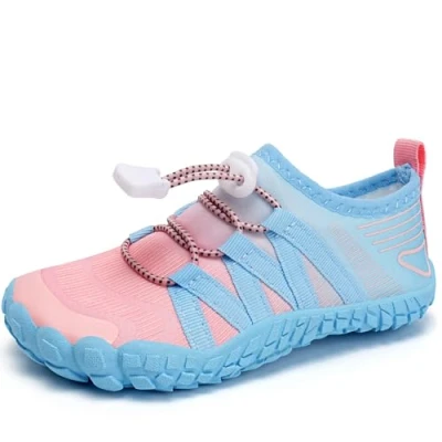 Abbildung von Barfußschuhe Kinder Barfussschuhe Wasserschuhe Mädchen Badeschuhe Barfuß Schuhe Aquaschuhe Schwimmschuhe Strandschuhe rutschfeste Schnell Trocknend（RosaBlau 31EU）