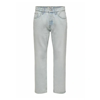 Abbildung von Only &amp; Sons Normal Geschnitten Onsedge Mittlere Taille Jeans Straight Leg, Herren, Größe: 28x32, Light blue bleached denim