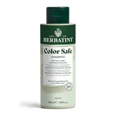 Abbildung von Herbatint Color Safe Shampoo zum Schutz der Farbe 260 ml, normalisierendes speziell für Pflege und gefärbter Haare, mit Bio Aloe Vera, saurer pH Wert, 93% natürliche Inhaltsstoffe,