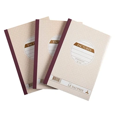 Abbildung von Le Delphin 14265D Manicfolds FacTURES selbstdurchschreibendes Papier Triplicata (1 Original und 2 Kopien) 50 Blatt Format 21 x 14,8 cm Lackdeckel