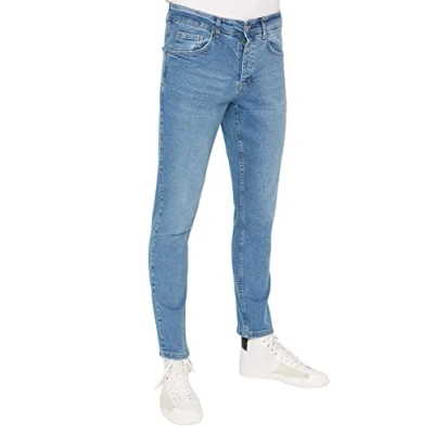 Abbildung von Trendyol Men&#039;s Herren Gerade Slim Fit Normale Taille Jeans, Blue, 31