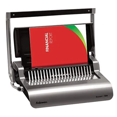 Abbildung von Fellowes Plastikbindegerät Quasar+ 500 manuell graublau