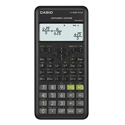 Abbildung von Casio FX 82ES PLUS 2, Tasche, Wissenschaftlicher Taschenrechner, 12 Ziffern, Akku, Schwarz
