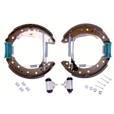 Abbildung von HELLA Shoe Kit Pro 8DB 355 022 901 Bremsensatz, Trommelbremse mit Radbremszylinder, Stellelement RENAULT: CLIO 2, TWINGO 2