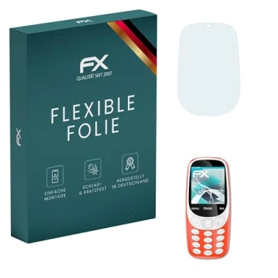 Abbildung von atFoliX Schutzfolie kompatibel mit Nokia 3310 2017 Folie, ultraklare und flexible FX Displayschutzfolie (3X)