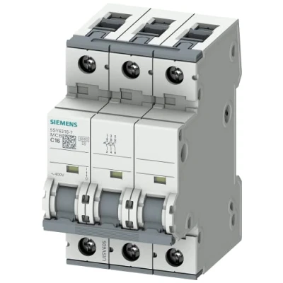 Abbildung von Siemens 5SY63167 Leitungsschutzschalter 6kA C16 3P in 3TE 400V, MCB, Sicherungsautomat