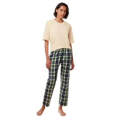 Abbildung von Triumph MIX &amp; Match Tapered Trouser Flannel Nachtwäsche Hose, Damen, Größe: 46, Blue combination