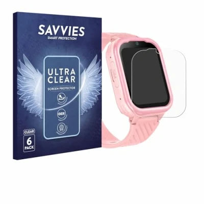 Abbildung von Savvies 6 Stück Schutzfolie für Yuede Kids Smartwatch 1.83&quot; Displayschutz Folie Ultra Transparent