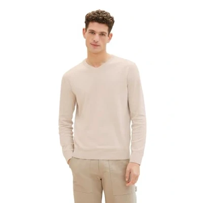 Abbildung von TOM Tailor MIT Vausschnitt Strickpullover, Herren, Größe: XXL, Silver ecru light melange