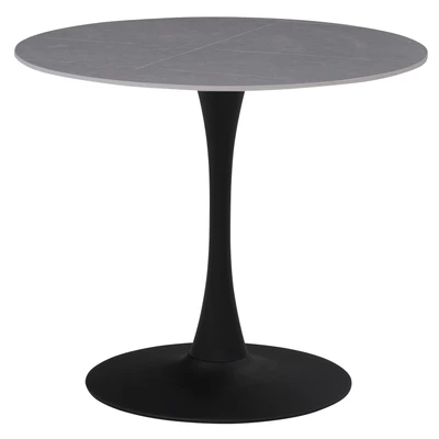 Abbildung von Hela Tische, Esstisch Rund Paola, Dekor Marmoroptik, Steinplatte Sintered Stone 16mm Matt Grau, Maß Ø90x75cm