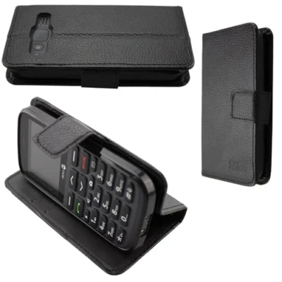 Abbildung von caseroxx Handy Hülle Tasche kompatibel mit Doro 1370/1372 Bookstyle Case Wallet in schwarz