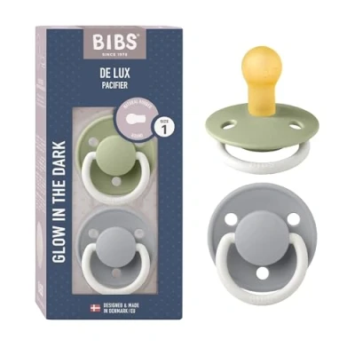 Abbildung von BIBS Schnuller De Lux 2er Pack Latex Gr. 1, Sage Glow/Cloud Glow