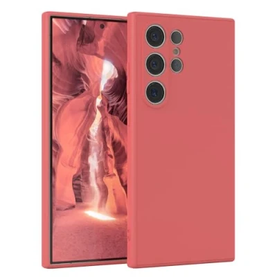 Abbildung von EAZY Case Silikonhülle für Samsung Galaxy S24 Ultra Hülle Silikon Rot weich stoßfeste Handyhülle Schutzhülle mit Kameraschutz Dünn Premium Schutz Cover Phone Bumper in Hellrot