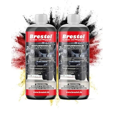 Abbildung von Brestol® ROSTUMWANDLER 2X 1000 ml Rostkonverter &amp; Grundierung in einem Zug Rostschutz Rostlöser