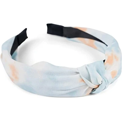 Abbildung von styleBREAKER Damen Stoff Haarreif mit buntem Batik Farbverlauf Muster, Twist Knoten, Headband, Haarschmuck 04027046, Farbe:Türkis Orange