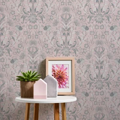 Abbildung von A.S. Création Vliestapete &quot;Landhaustapete mit Vögeln&quot;, matt gemustert neutral, Florale Tiertapete Tapeten Wohnzimmer Schlafzimmer Küche Design Optik