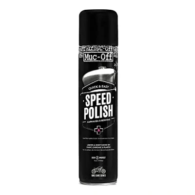Abbildung von Muc Off Motorcycle Speed Polish Schnellpolitur, 400 ml Politur und Hartwachs in Einem Enthält Carnauba Wachs Bienenwachs Für Langanhaltenden, Strahlenden Glanz
