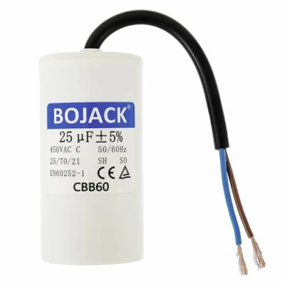 Abbildung von BOJACK CBB60 25uF 450V 50/60HZ Anlaufkondensator, SH Motorbetriebskondensator, AC Motorkondensator, mit Draht