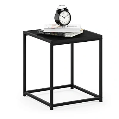 Abbildung von Furinno Camnus Beistelltisch mit 1 Ablagefläche, Holz, Schwarz, 40 x 45.29 cm