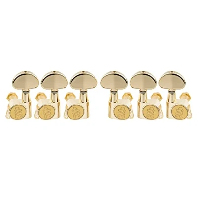 Abbildung von Wilkinson WJN03 3L3R EZ Lok Gitarre Tuners Mechaniken 19:1 Ratio Machine Heads Tuning Pegs Stimmwirbel für Epiphone Les Paul SG E oder Akustikgitarre, Gold