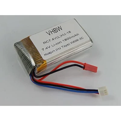 Abbildung von vhbw 1x Akku kompatibel mit Huajun W606 3C Quadrocopter Drohne Multicopter (1800 mAh, 7,4 V, Li Ion)