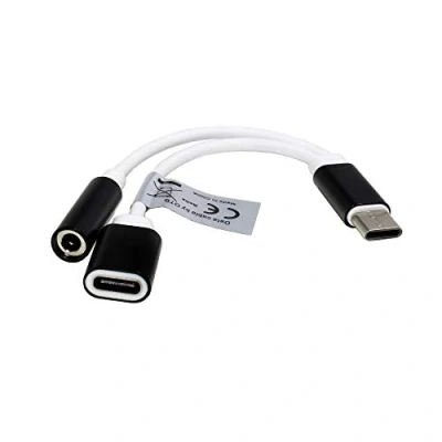 Abbildung von Mobile Laden Audio Adapter kompatibel mit Poco F3, Stereo, USB C auf 3,5mm + Ladebuchse