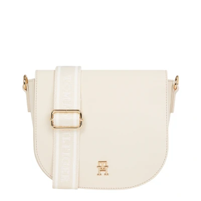 Abbildung von Tommy Hilfiger Logotape Saddle BAG Umhängetasche, Damen, Größe: One Size, Beige
