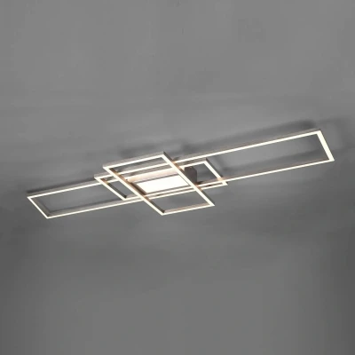 Abbildung von Trio Leuchten LED Deckenleuchte Irvine 620010407, Metall Nickel matt, inkl. 60 Watt LED, Fernbedienung, Dimmer, Nachtlicht