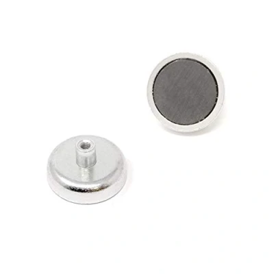 Abbildung von Ferrite Topf Magnet Mit M4 Innenfaden Für Kunst, Kunsthandwerk, Modellherstellung, Diy und Hobbys 25mm Durchmesser x 7mm Dicke 1kg Zug