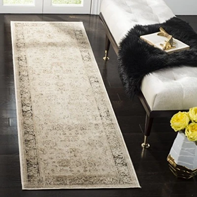 Abbildung von SAFAVIEH Traditionell Teppich für Wohnzimmer, Esszimmer, Schlafzimmer Vintage Collection, Kurzer Flor, Stein und Multi, 66 X 244 cm