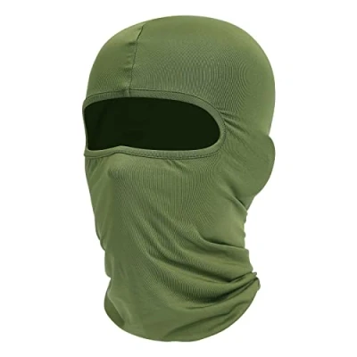 Abbildung von fuinloth Sturmhauben, Gesichtshaube, Skimaske, Hals Gaiter, UV Schutz, Motorrad und Fahrrad Gesichtsmaske, Balaclavas für Herren/Damen Armee grün