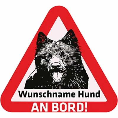 Abbildung von Indigos UG Namensaufkleber Hund Samojede Aufkleber mit Namen &amp; Wunschtext individuell personalisiert Auto Motorrad LKW