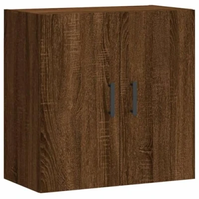 Abbildung von vidaXL Wandschrank, Hängeschrank mit viel Stauraum, Wandmontage Badschrank Medizinschrank, Aufbewahrungsschrank für Wohnzimmer, Braun Eichen Optik Holzwerkstoff