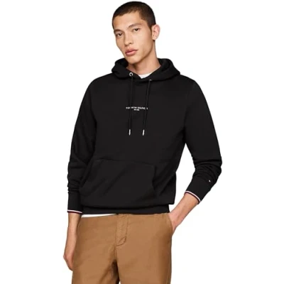 Abbildung von Tommy Hilfiger LOGO Tipped Hoody Sweatshirt, Herren, Größe: Medium, Black