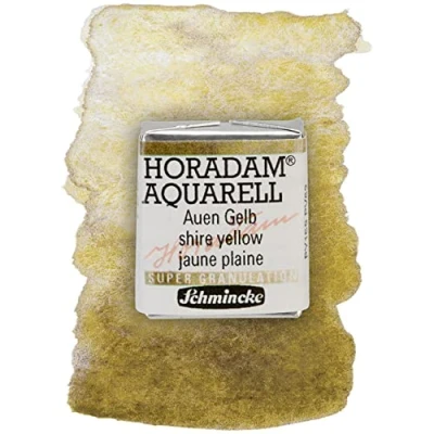 Abbildung von Schmincke HORADAM® AQUARELL, Super Granulation, 14 931 044 Auen Gelb, 1/2 Näpfchen, sehr stark granulierende Farbtöne, feinste, supergranulierende Aquarellfarben