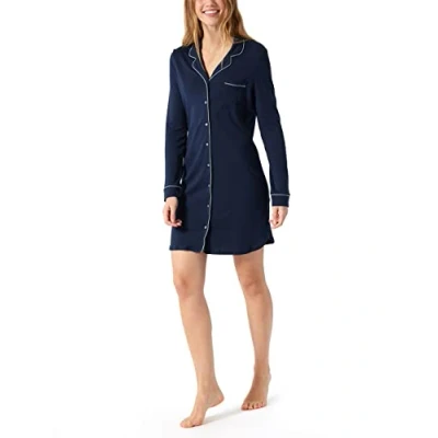 Abbildung von Schiesser Damen Sleepshirt 90cm Nachthemd, dunkelblau, 36