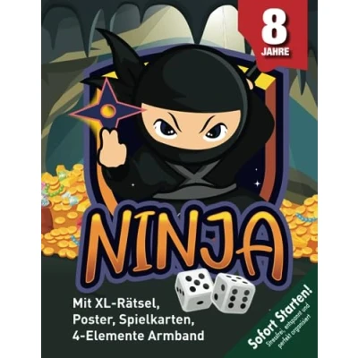 Abbildung von Ninja Abenteuer Schatzsuche Kindergeburtstag ab 8 Jahren: Ihr seid die neue Generation mit einer Mission: Das 4 Elemente Armband finden &amp; den Bösewicht besiegen. (Bravo Schatzsuche)
