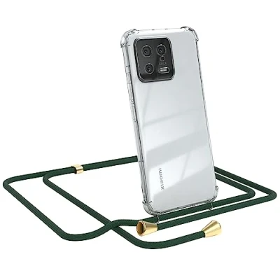 Abbildung von EAZY Case Handykette kompatibel mit Xiaomi 13, Hülle Band, Tasche Kette Schultertasche Crossbody Bag, Transparent Schnur in Unifarben Grün