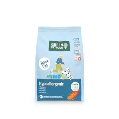 Abbildung von Green Petfood InsectDog Hypoallergen mit Insekten (1 x 3 kg) Adult Premium Trockenfutter für ausgewachsene allergische Hunde getreidefrei nachhaliges Hundefutter German Quality 1er Pack