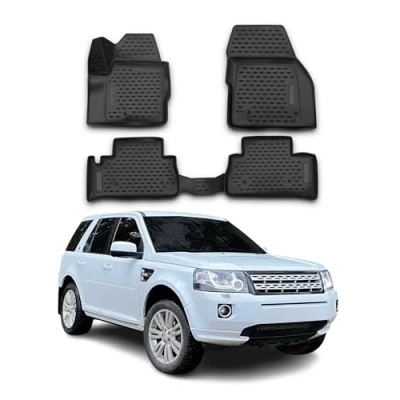 Abbildung von OMAC Gummimatten Fußmatten kompatibel mit Land Rover Freelander 2012 2014 TPE Schwarz 4X
