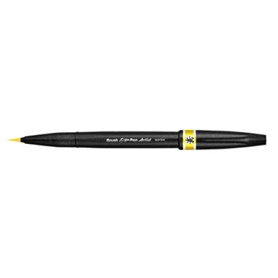 Abbildung von Pentel SESF30C GX Brush Sign Pen Artist Pinselstift mit extra feiner Pinsel Spitze, 1 Stück gelb