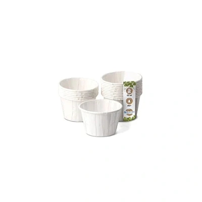 Abbildung von GREENBOX Papierbecher 60 ml weiß I nachhaltige Dipschale für Saucen &amp; Dips weißer Becher aus gewachstem Papier biologisch abbaubar plastikfrei recycelten Materialien 250 Stück