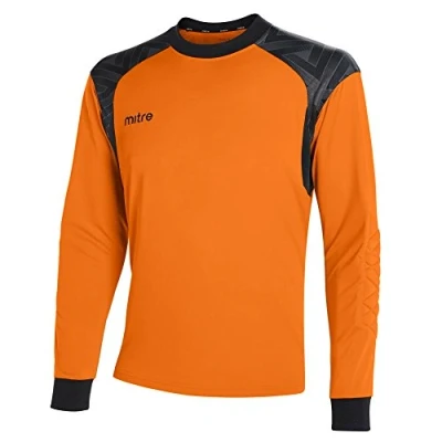 Abbildung von Mitre Herren Guard Goalkeeper Fußball Shirt Match Day, Orangerot/Schwarz, XXL