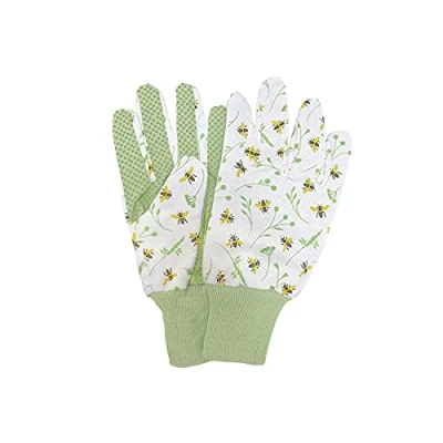 Abbildung von esschert design Gartenhandschuhe Bienenmuster UNISEX Einheitsgröße Noppen Handfläche